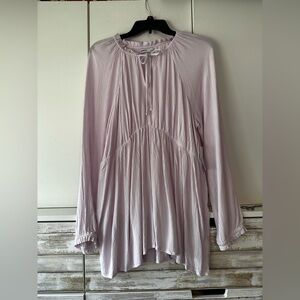 💜 NWT Sonoma Maternity Lilac Tunic Tie Neck Long Sleeve L